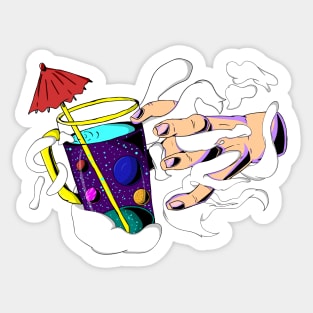 Taking the Universe Hand Illustration Sticker